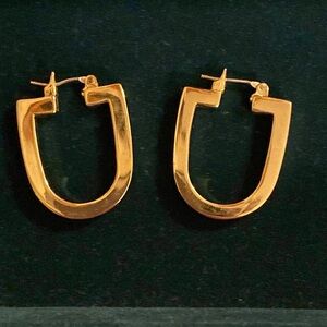 Gold Tone Chunky Hoop Earrings